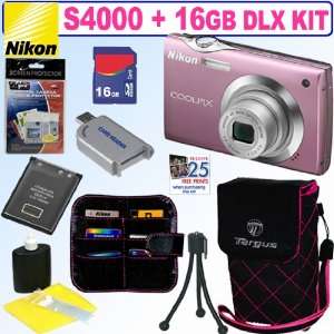   Coolpix S4000 12 MP Digital Camera (Pink) + 16GB Deluxe Accessory Kit