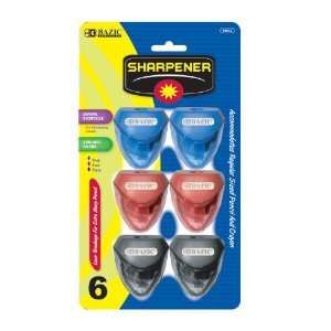  BAZIC Pencil Sharpener w/ Triangle Receptacle (6/Pack 