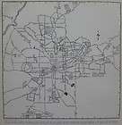 1938 vintage map of atlanta georgia ga with named streets