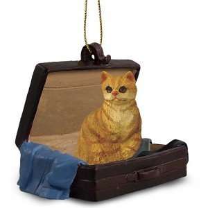   Shorthaired Tabby Cat Traveling Companion Ornament