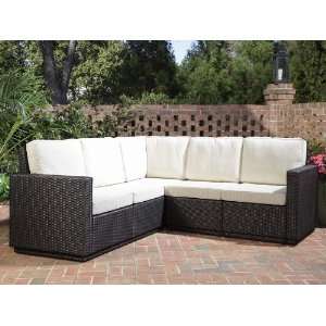    Home Styles Riviera Resin Wicker 5 Seat Sofa Patio, Lawn & Garden