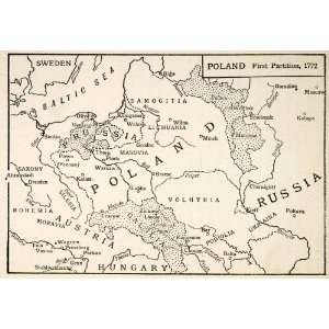   Baltic Map Volhynia   Original In Text Lithograph