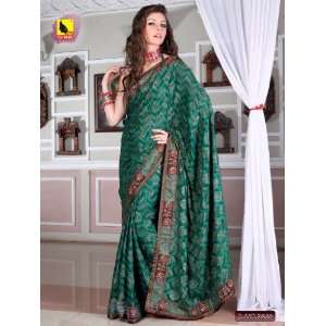   Green Color Indian Designer Georgette Saree /Sari 