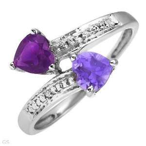  White Gold Diamond Ring with Amethyst Sapphire Everything 