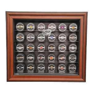 com Columbus Blue Jackets 30 Hockey Puck Display Case, Cabinet Style 