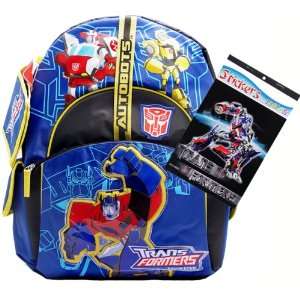 Transformers Optimus Prime Bumblebee Backpack Large Black/Blue w/ Free 