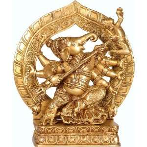  Vighnesha (A Rare Form of Ganesha)   Brass Sculpture