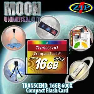 16GB 600X CF Card Moon Universal Starter Kit. Kit Includes Transcends 