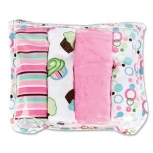    Cupcake Zipper Pouch and 4 Burp Cloths Gift Set Toys & Games