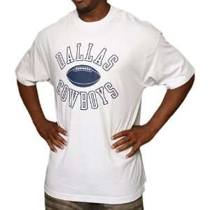 Dallas Cowboys White Basic Arch Football T Shirt  Sports 