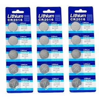 Bluecell 15 Pcs CR2016 Lithium Button Cell Battery 3V for Watch Toy 