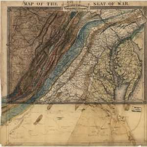  Civil War Map Map of the seat of war. Maryland & Delaware 