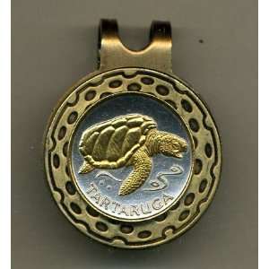 Gorgeous 2 Toned Gold on Silver Cape Verde Sea Turtle Coin   Golf Ball 