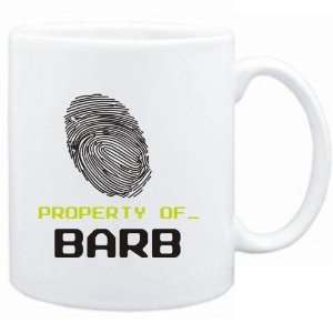  Mug White  Property of _ Barb   Fingerprint  Female 