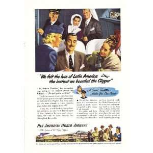   Pan am First Class Stewardess Vintage Travel Print Ad 