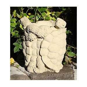  Made In USA Cast Stone Turtle Vista Planter Patio, Lawn 