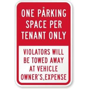   Towed Away At Vehicle Owners Expense Aluminum Sign, 18 x 12 Office