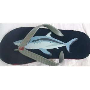    Boy Size 10 11, Grey Shark, Rubber Beach Flip Flop, Shoes Baby