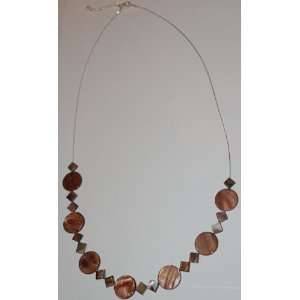  Beautiful River Shell Beads Beaded Wire Necklace 