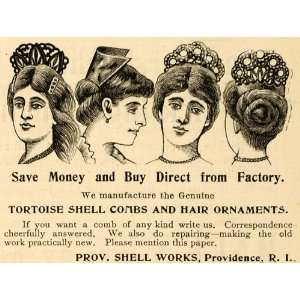  1898 Ad Tortoise Shell Combs Hair Ornaments Fashion 