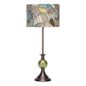METAL GLASS TABLE LAMP 28 HEIGHT 
