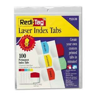  Redi Tag  Laser Printable Index Tabs, 1 1/8in, Five 