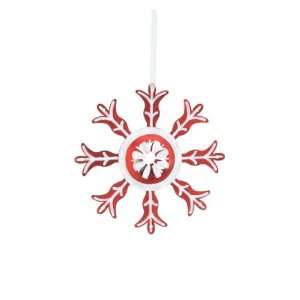  Metal Red Snowflake Bell Ornament (Set of 6)