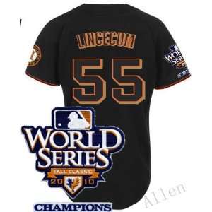   Baseball Jersey #55 Lincecum Black Jerseys Size 50