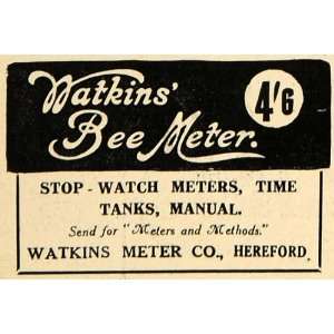 1918 Ad Watkins Bee Meter Photography Camera Film Developing Hereford 