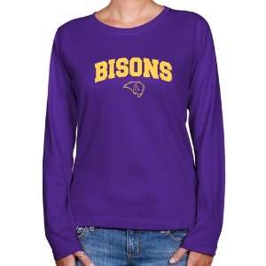Lipscomb Bisons Ladies Purple Logo Arch Long Sleeve Classic Fit T 