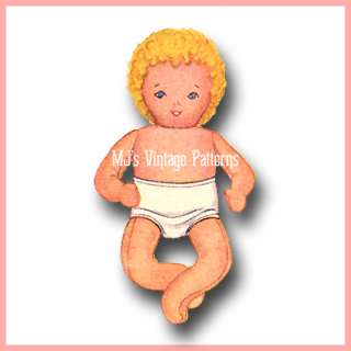 Vintage Pattern ~ Stuffed Baby Doll & Layette  