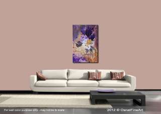 ORIGINAL abstract painting modern fine art purple lavender flowers by 