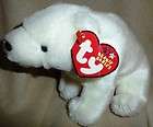 Ty Beanie Baby White Polar Bear Fridge 2002 w/tag (tag creased)