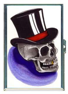 Skull in Top Hat Tattoo Art ID Holder, Cigarette Case or Wallet MADE 