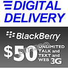 50 Simple Mobile Blackberry Refill Minutes Instant Prepaid Airtime