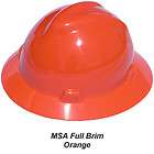 Orange MSA V Guard Full Brim Hard Hat Fas Trac Susp (Ratchet)