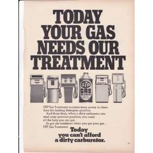  STP Gas Treatment 1974 Original Vintage Advertisement 