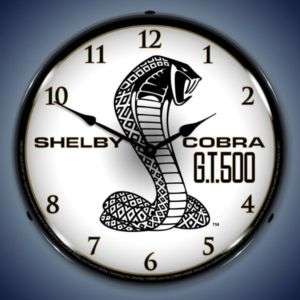 NEW SHELBY COBRA GT500 BACKLIT LIGHTED CLOCK FREE S&H*  