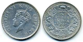 Silver rupee in the name of George VI, issued in 1941, India  