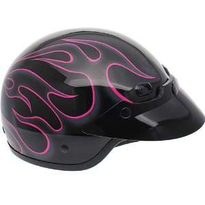  Bell Shorty Street Half Motorcycle Helmets Pink Flames 