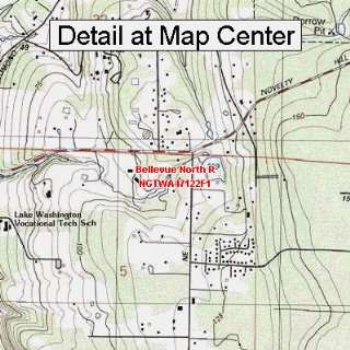 USGS Topographic Quadrangle Map   Bellevue North R, Washington (Folded 