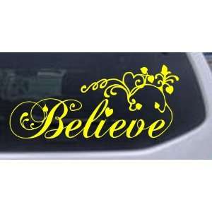 Believe Christian Car Window Wall Laptop Decal Sticker    Yellow 22in 