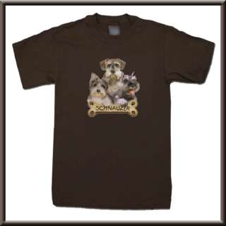 Schnauzer Puppies With Bone Puppy Dog T Shirt S,M,L,XL,2X,3X,4X,5X 