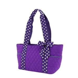  BELVAH   Quilted Monogrammable Tote Bag   Purple & White 