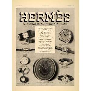  1935 French Ad Vintage Hermes Watches Clocks Fashion 
