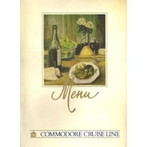  Commodore Cruise Line Dinner Menu 1980s 