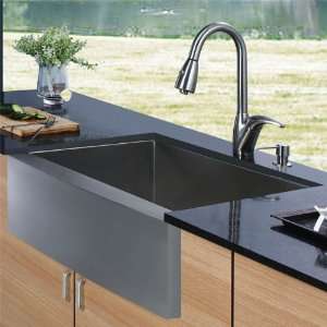 Vigo VG15001 Stainless Steel Kitchen Sink and Faucet Combos Apron 