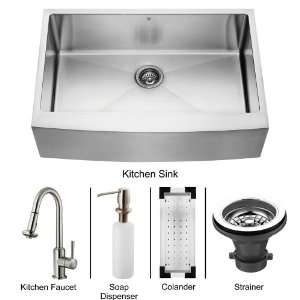 Vigo VG15097 Stainless Steel Kitchen Sink and Faucet Combos Single 