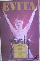 EVITA ORIGINAL POSTER of THE PLAY AT BROADWAY THEATER  