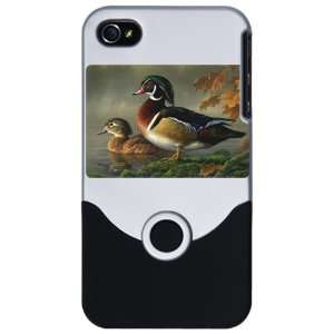  iPhone 4 or 4S Slider Case Silver Wood Ducks Everything 